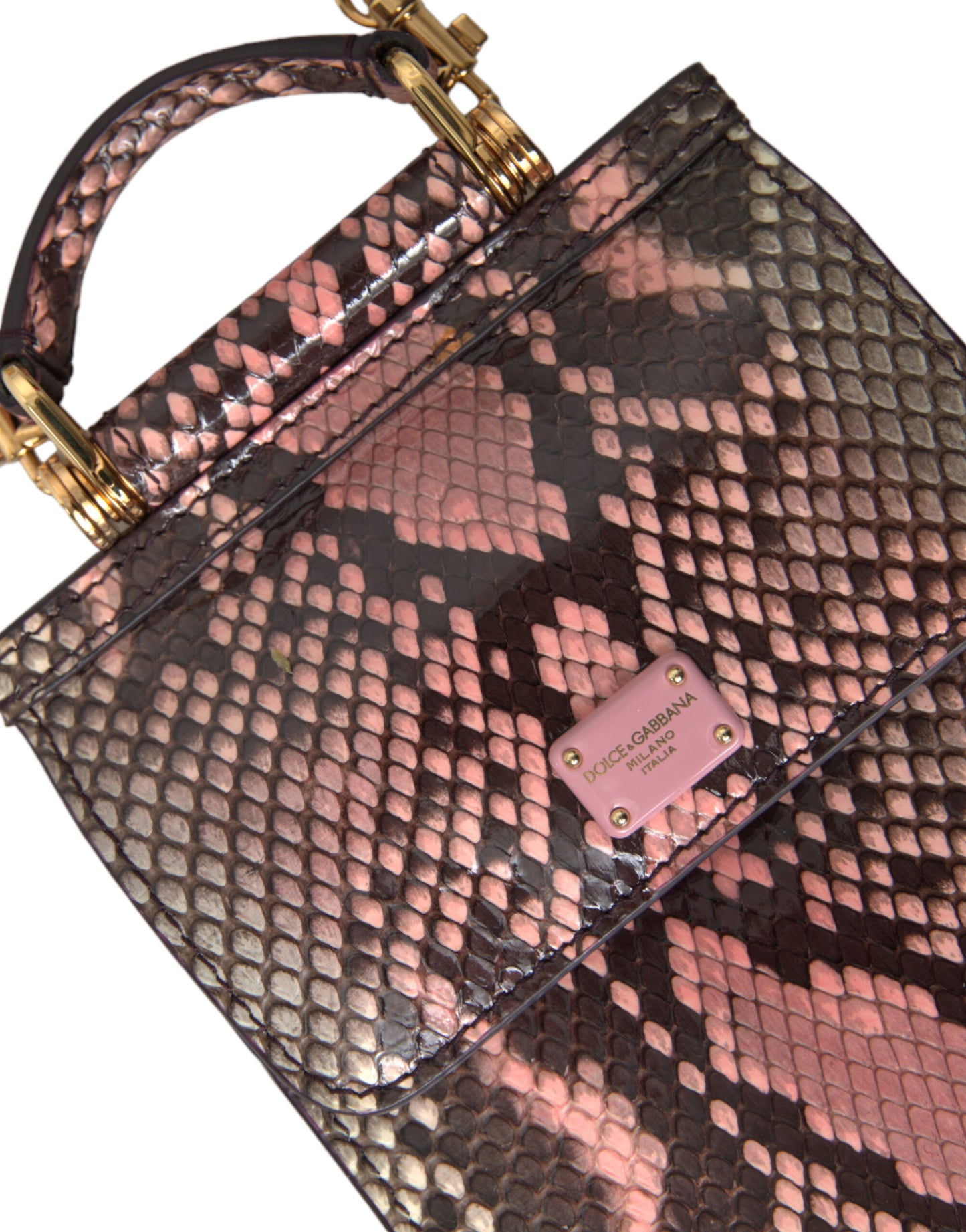 Exquisite Pink Exotic Leather Crossbody Bag