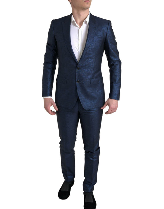 Metallic Blue Martini Slim Fit Suit