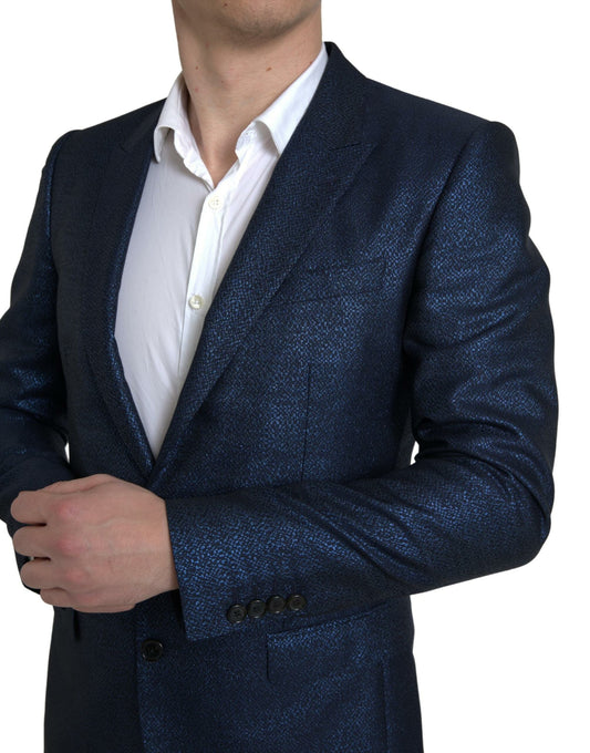 Metallic Blue Martini Slim Fit Suit