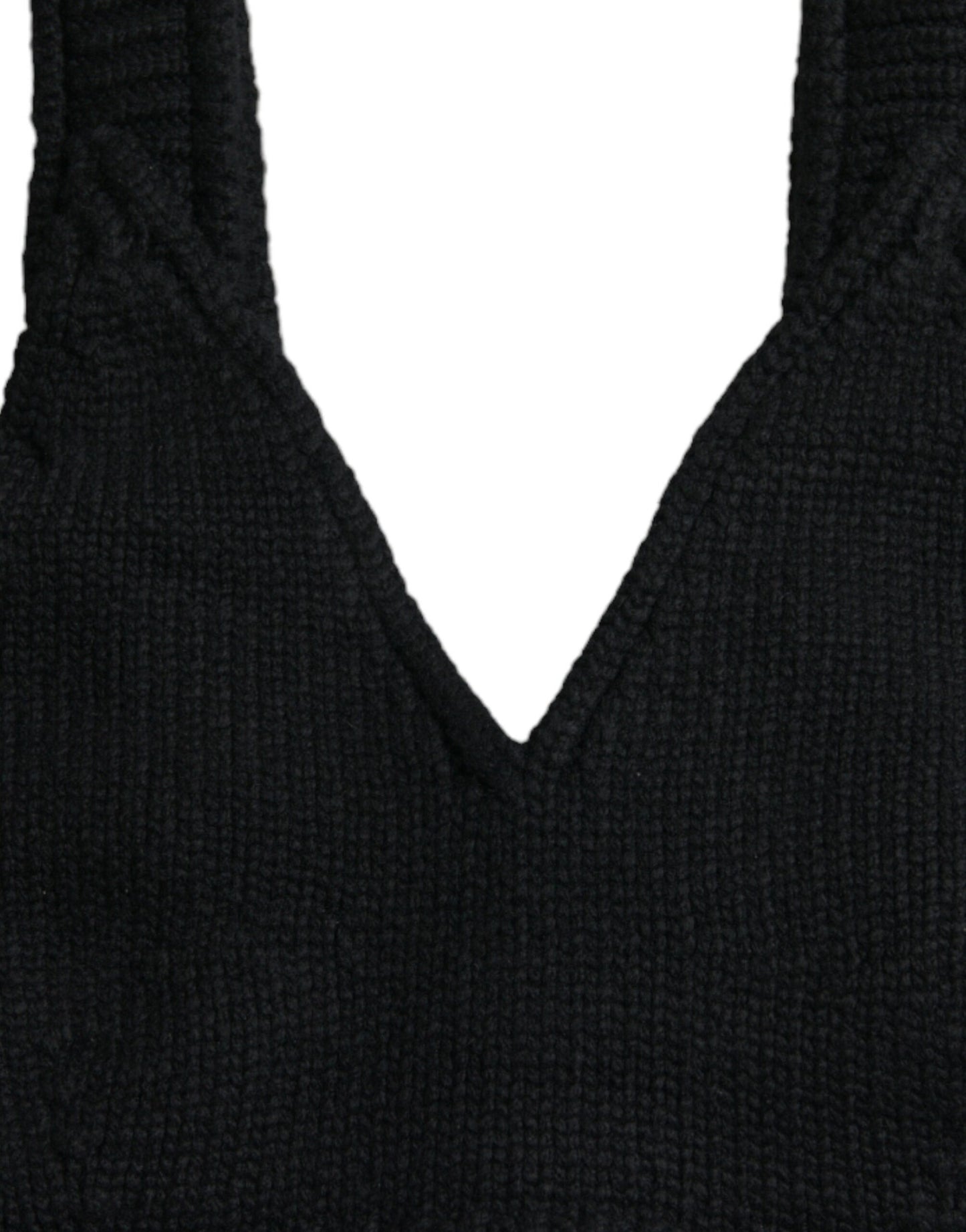 Elegant Black Cashmere Bustier Crop Top