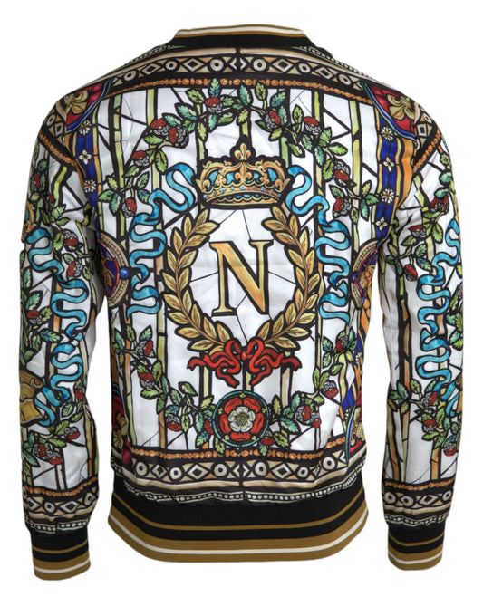Napoleon Print Crew Neck Pullover Sweater