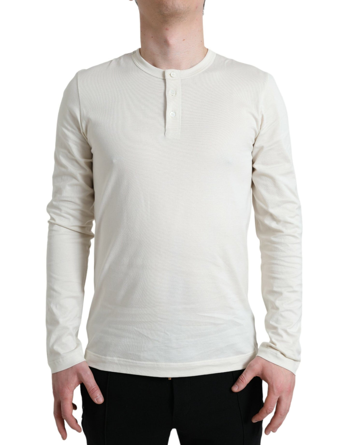 Elegant Off White Cotton Sweater