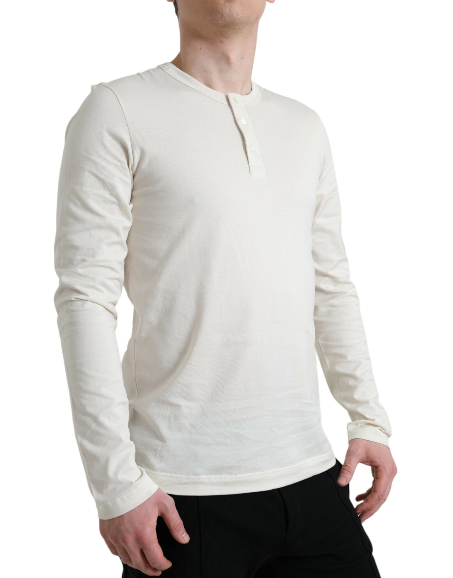 Elegant Off White Cotton Sweater