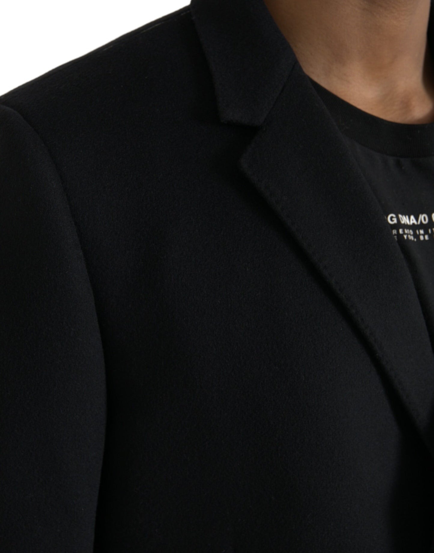 Black Wool Cashmere Trench Coat Jacket