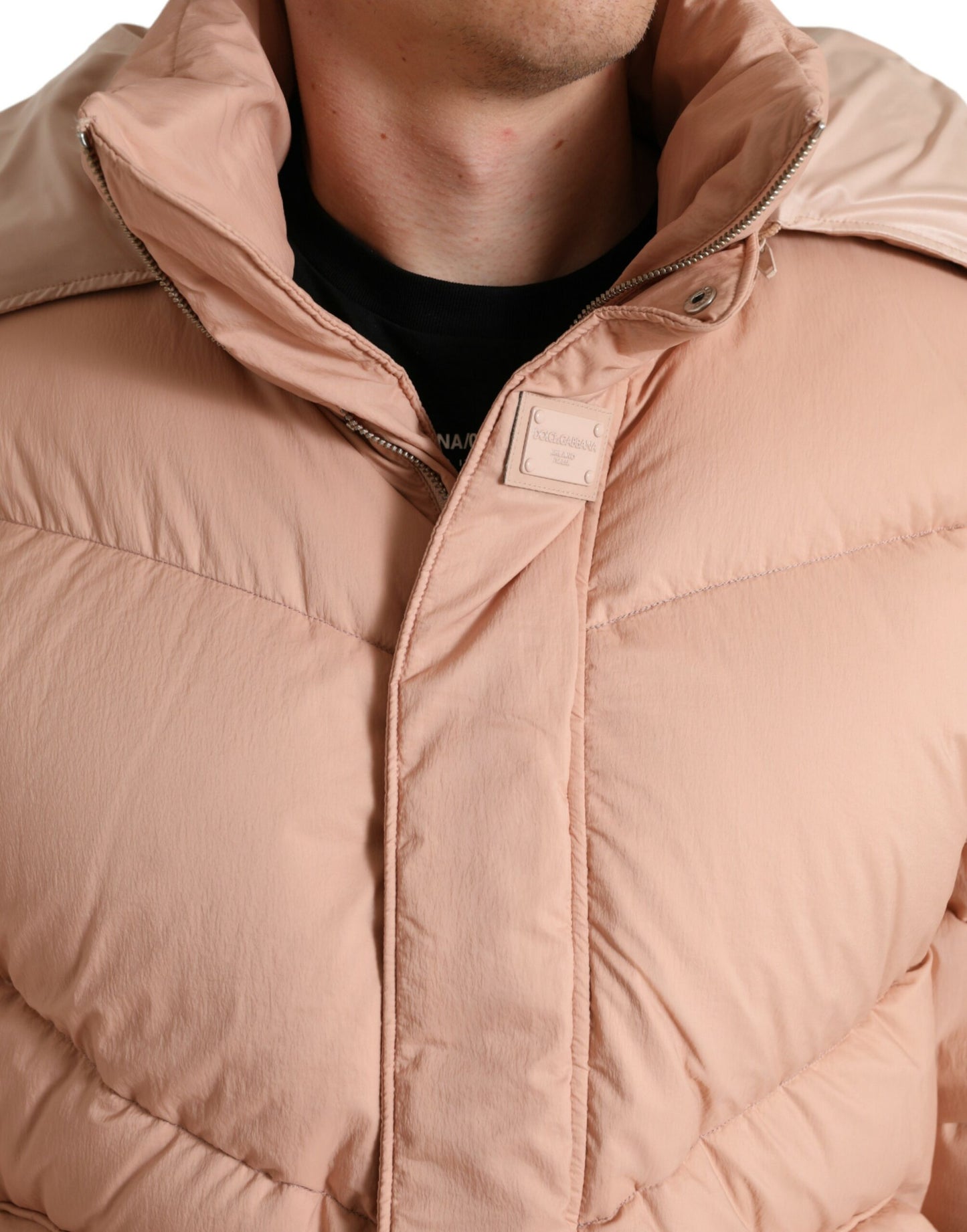 Chic Coral Hooded Puffer Jacket