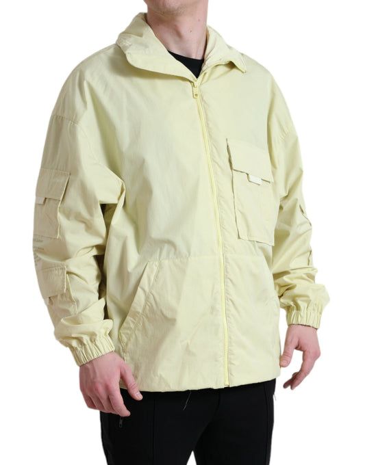 Elegant Yellow Windbreaker Jacket