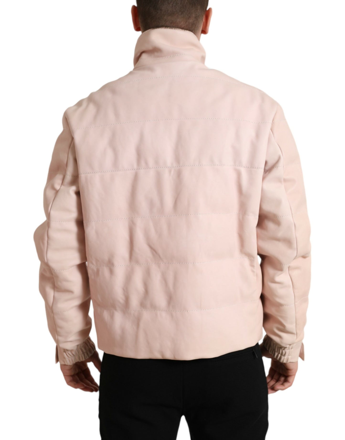 Chic Pink Puffer Jacket with Sleek Design