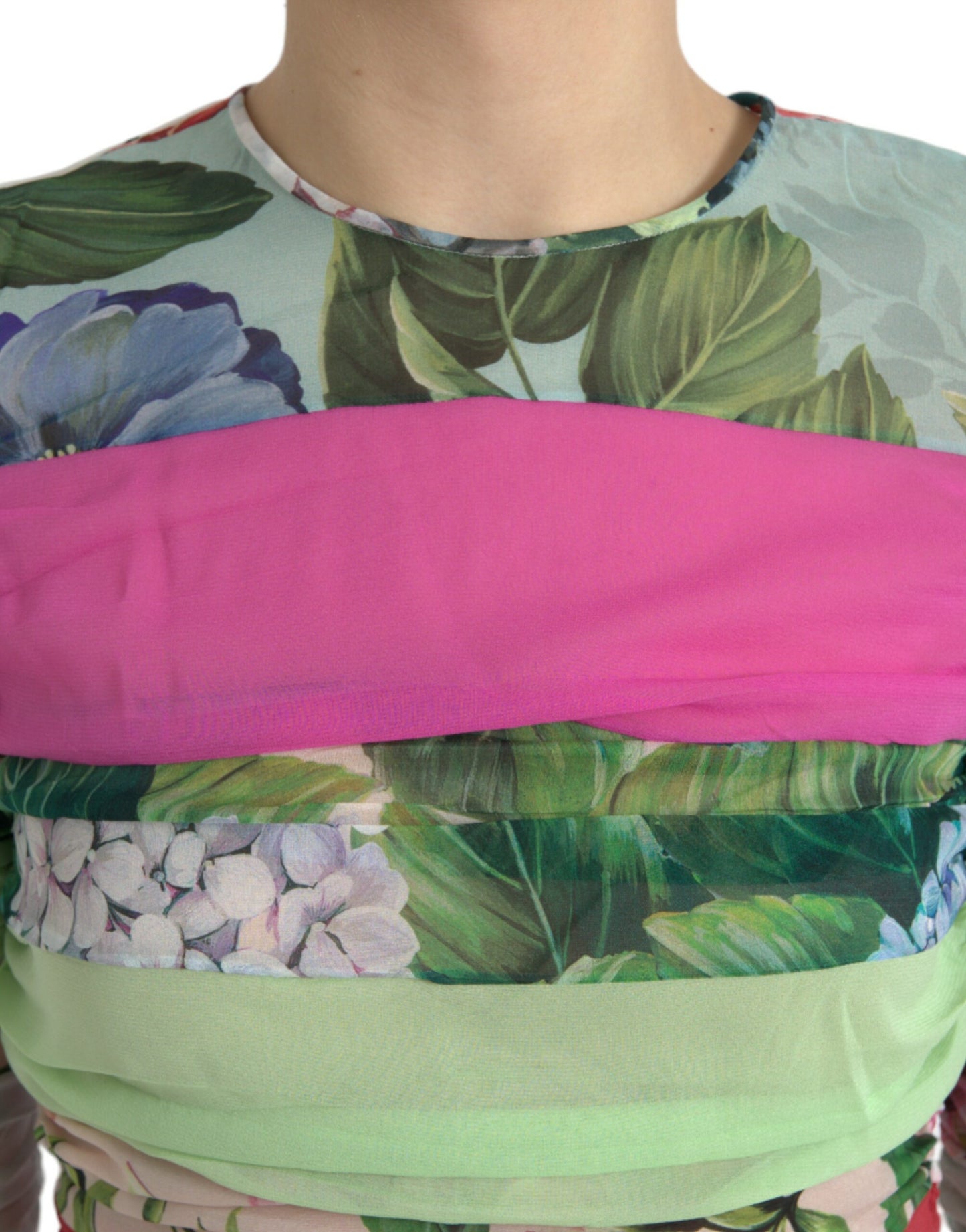 Multicolor Silk Blend A-Line Mini Dress