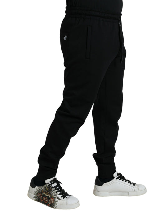 Elegant Black Jogger Pants - Cotton & Nylon Blend
