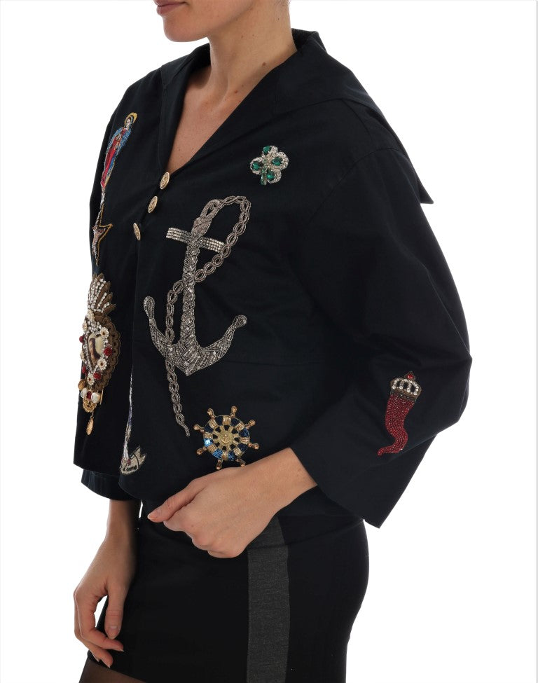Enchanted Blue Crystal Embroidered Coat