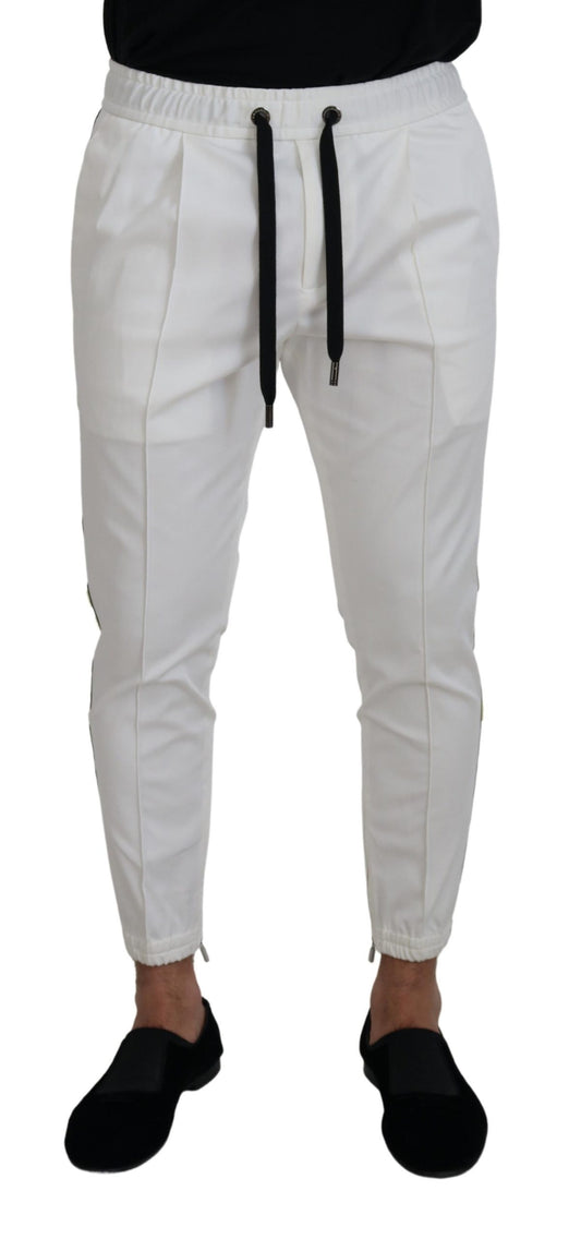 Elegant White Cotton Jogger Pants