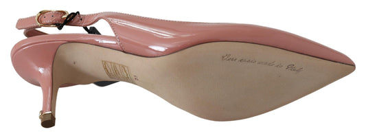 Elegant Pink Patent Leather Slingback Heels