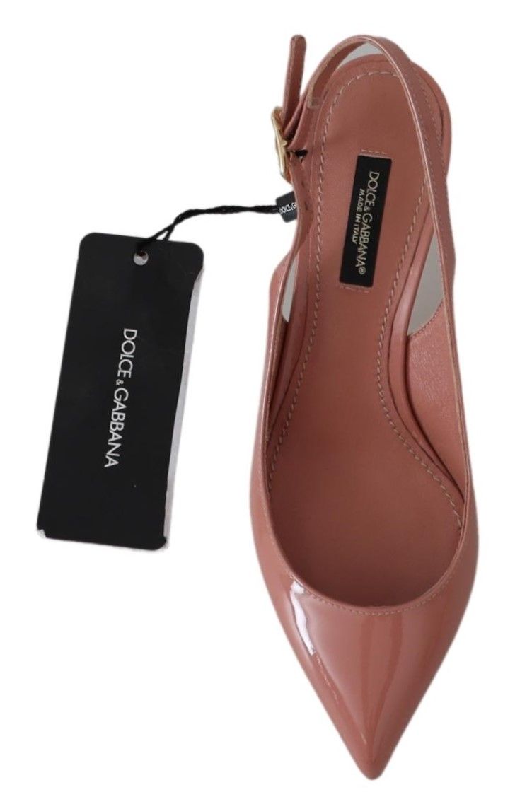 Elegant Pink Patent Leather Slingback Heels