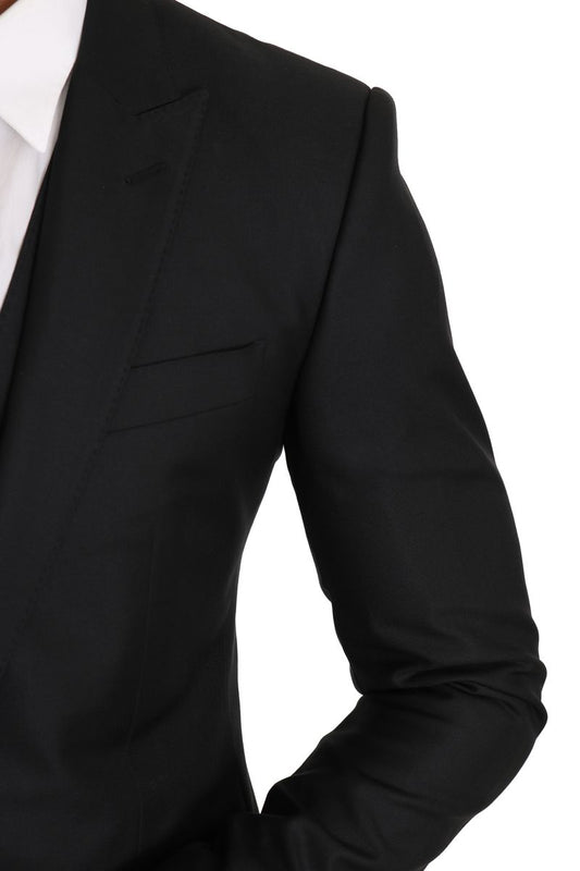 Sleek Black Martini Two-Piece Suit