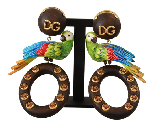 Chic Parrot Embellished Hoop Earrings