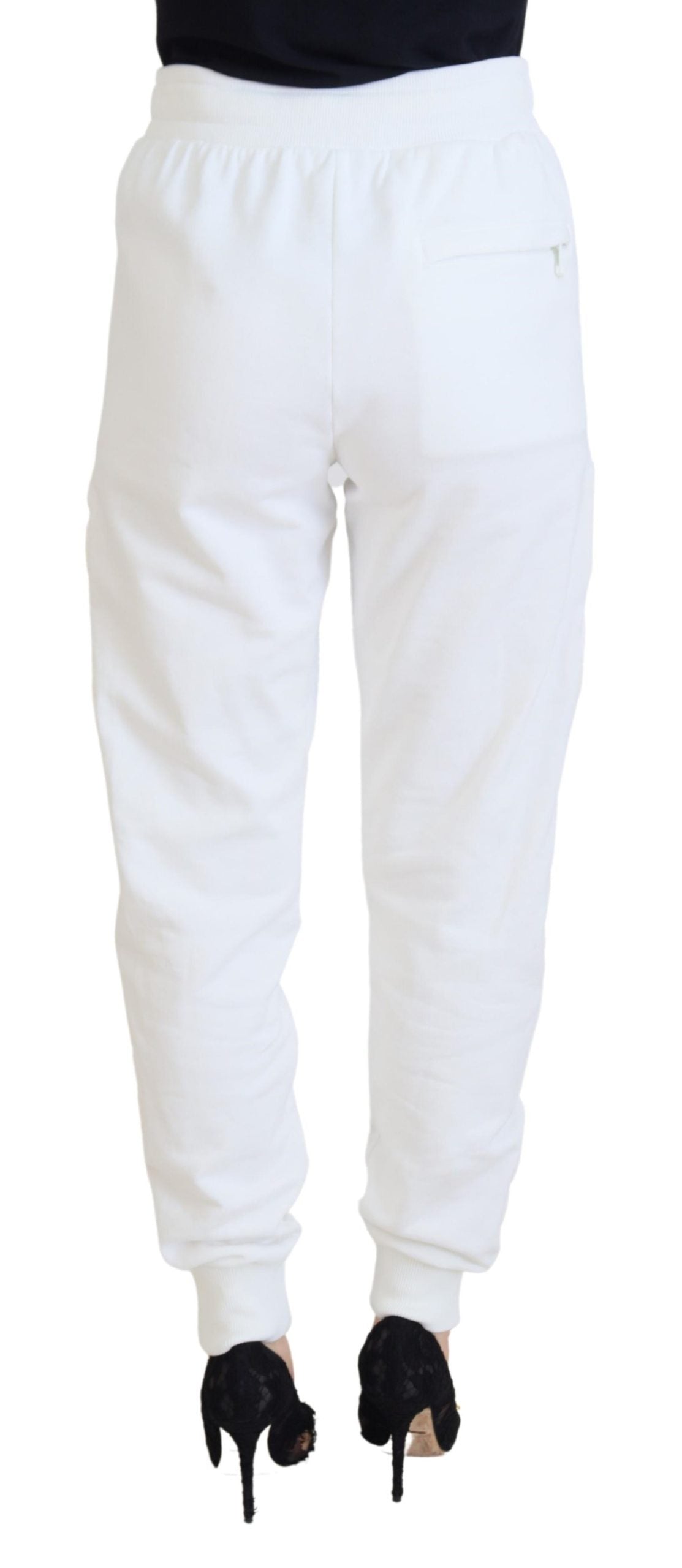 Elegant White Cotton Trousers