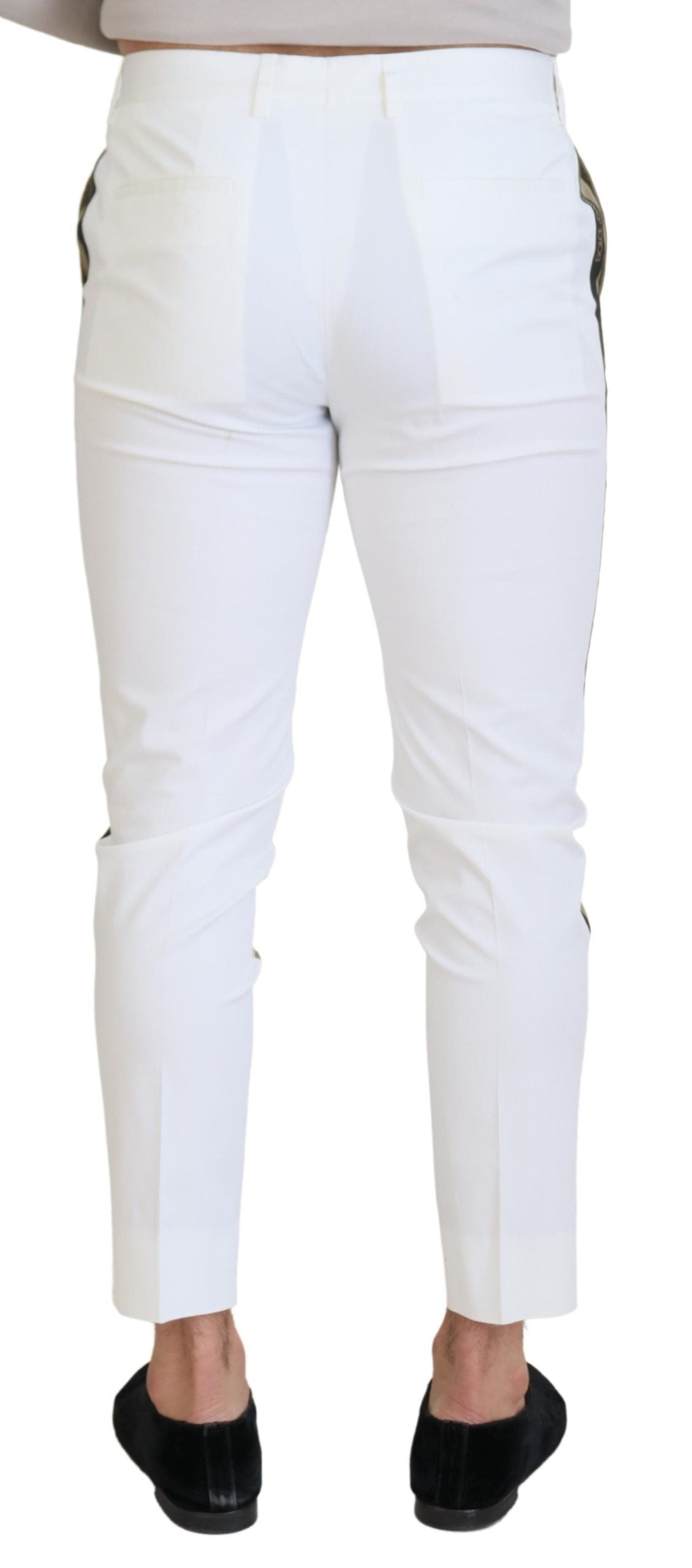 Chic Two Tone Cotton Blend Trousers