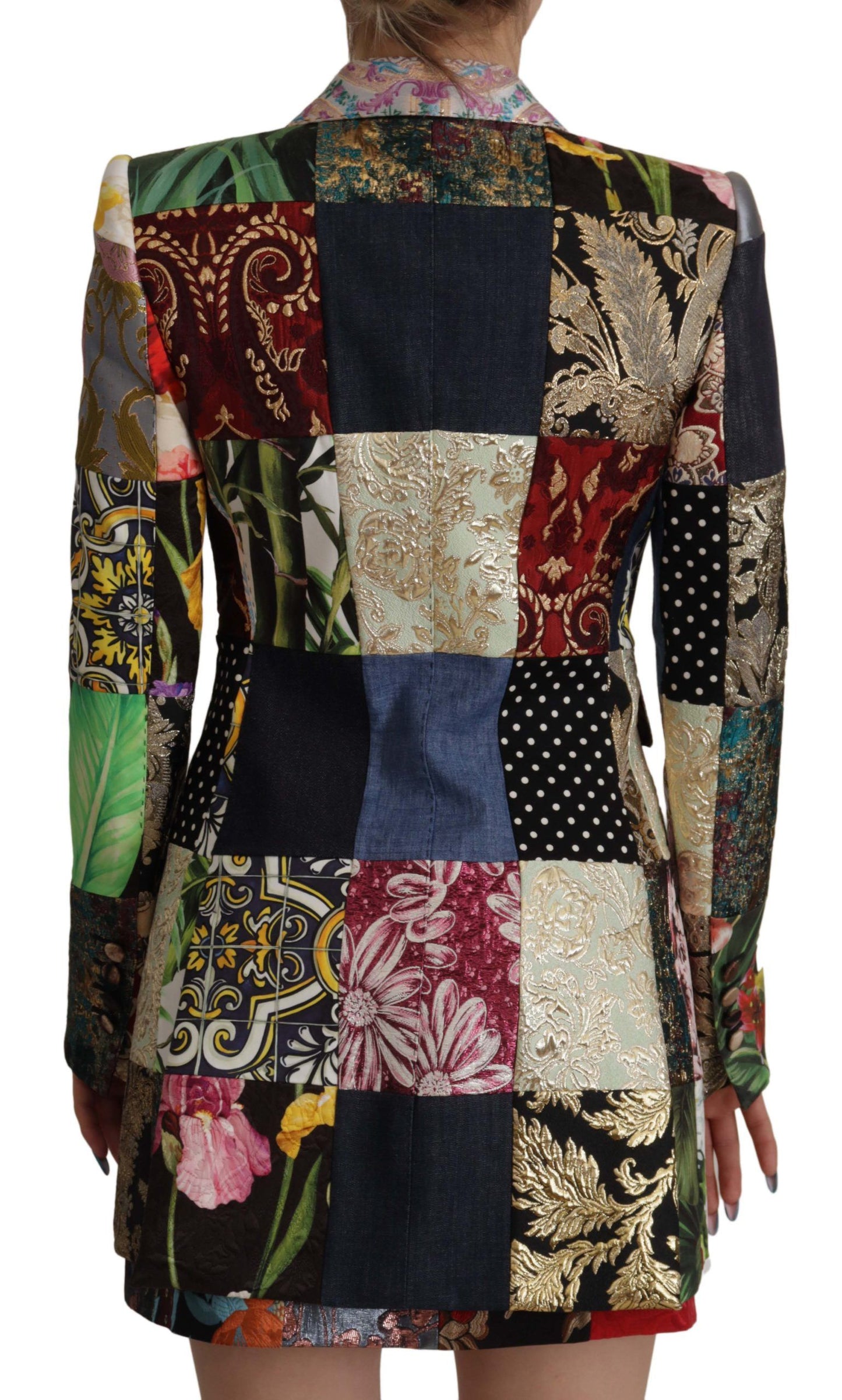 Elegant Multicolor Patchwork Blazer Jacket