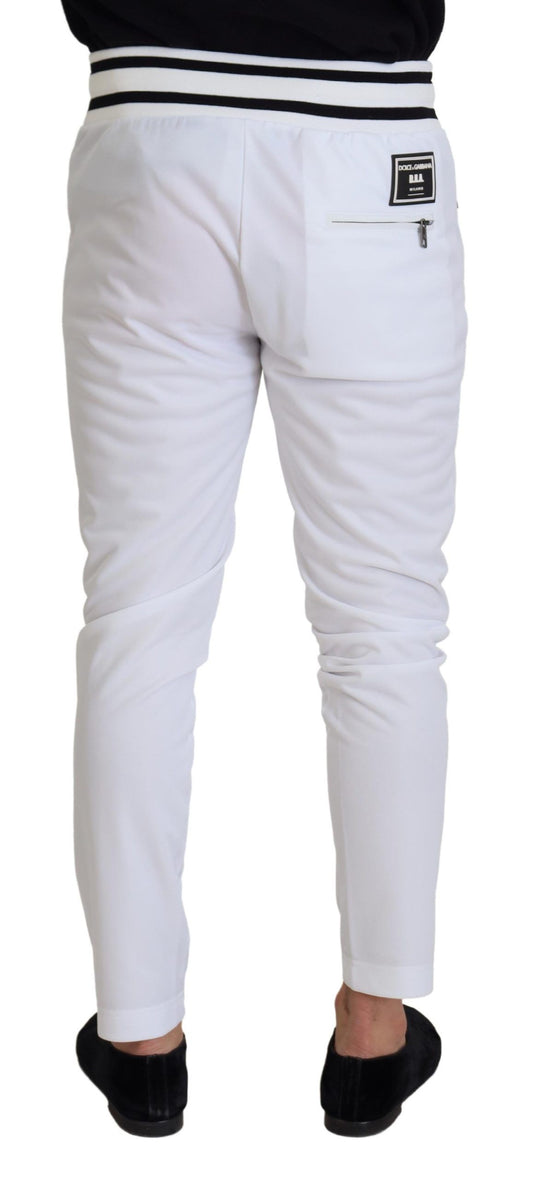 Elegant White Sport Sweatpants