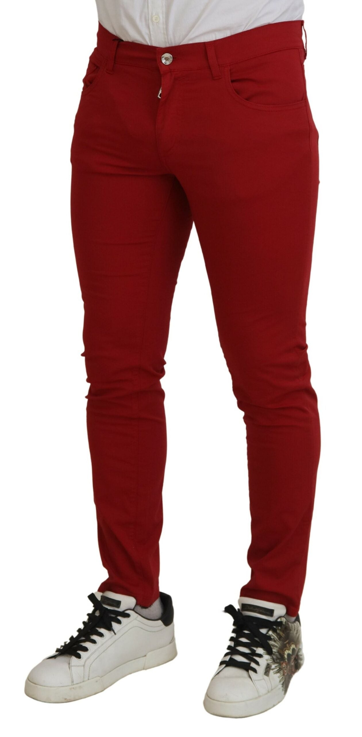 Elegant Skinny Red Denim Jeans