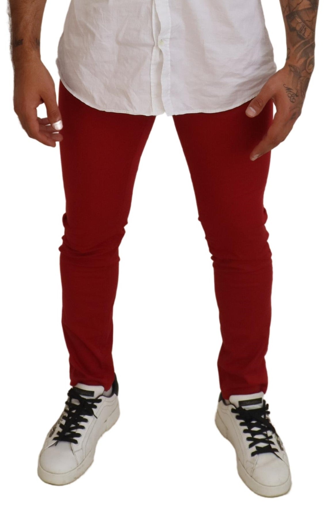 Elegant Skinny Red Denim Jeans