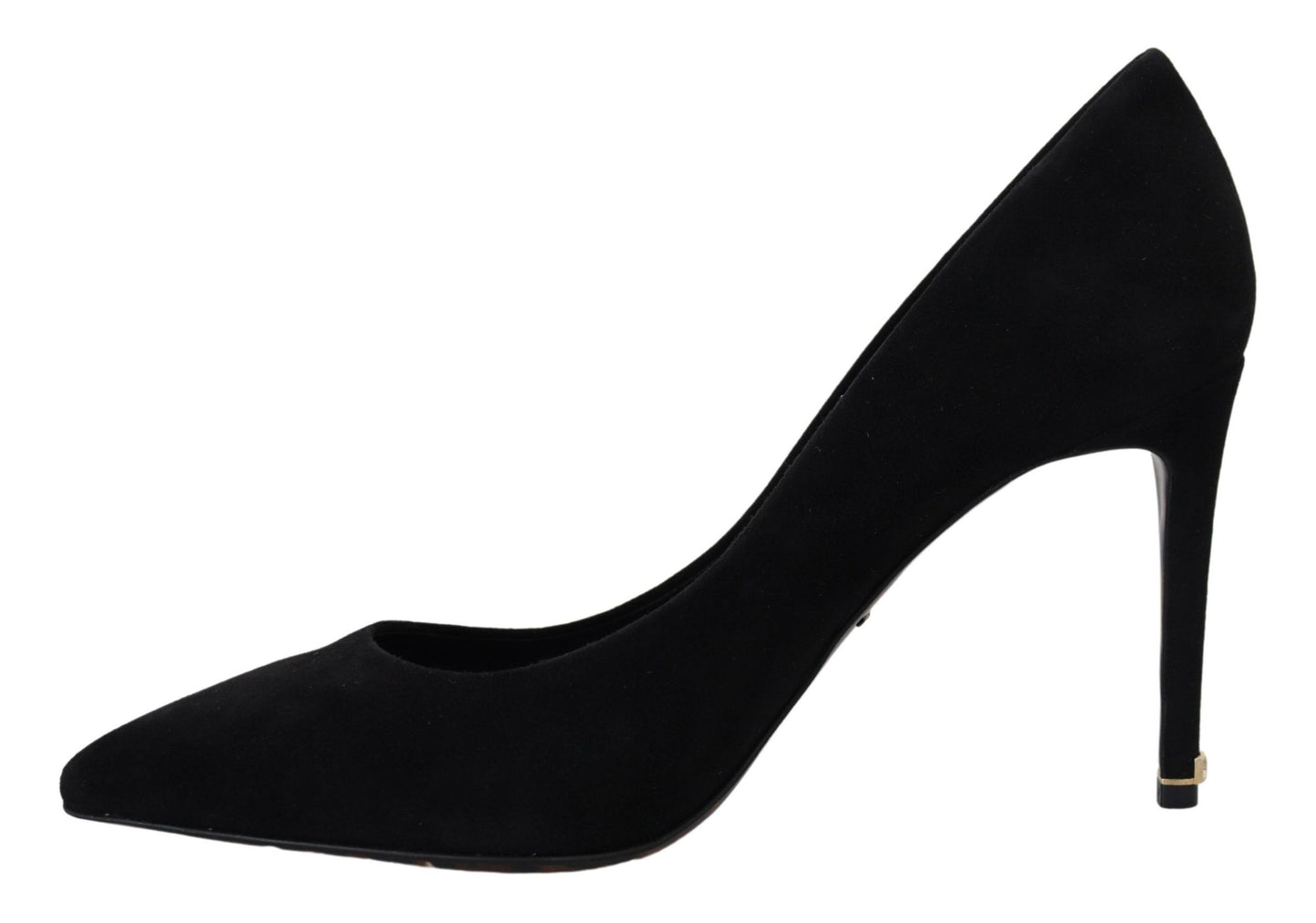 Elegant Black Suede Stiletto Heels Pumps