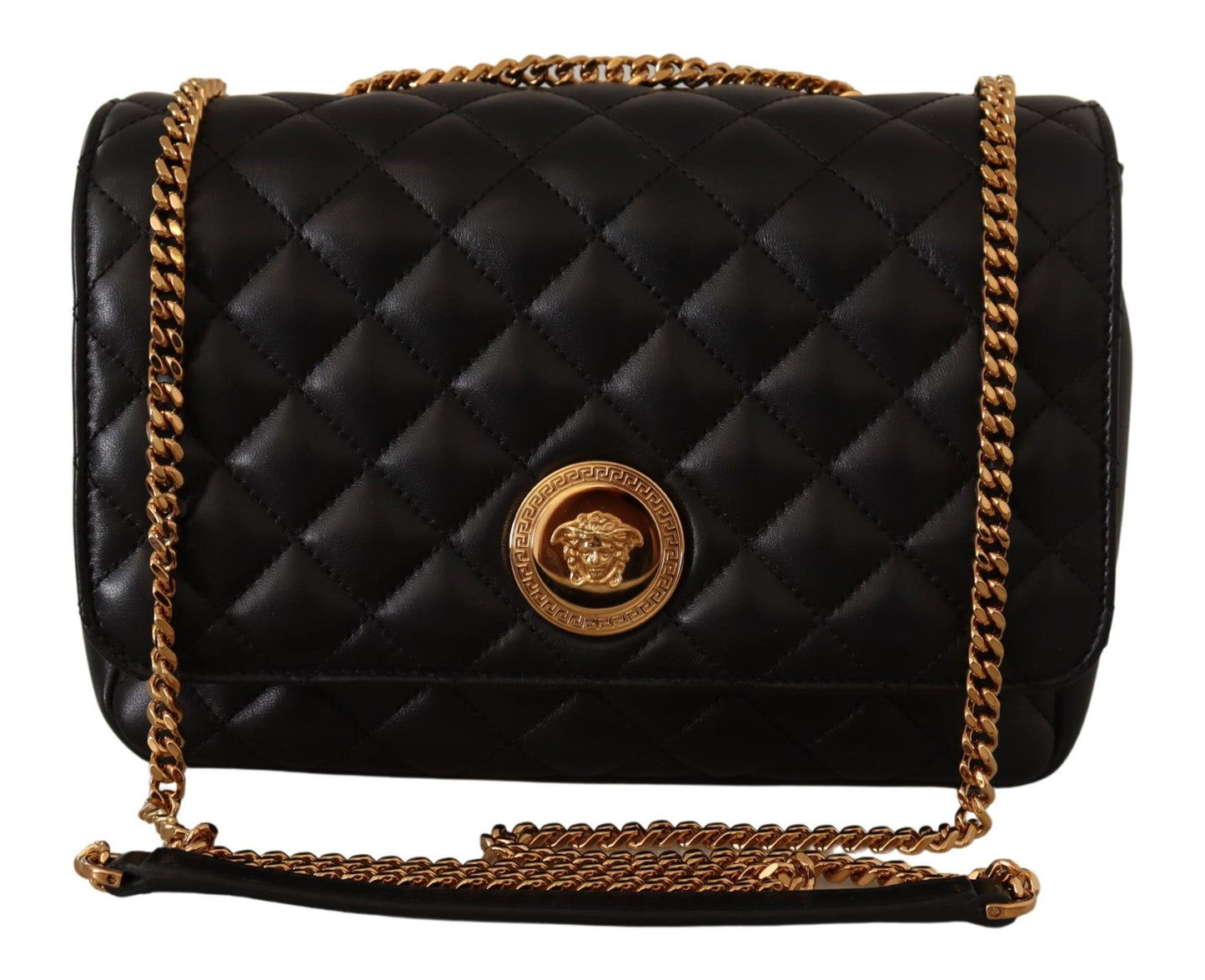 Elegant Black Nappa Leather Shoulder Bag