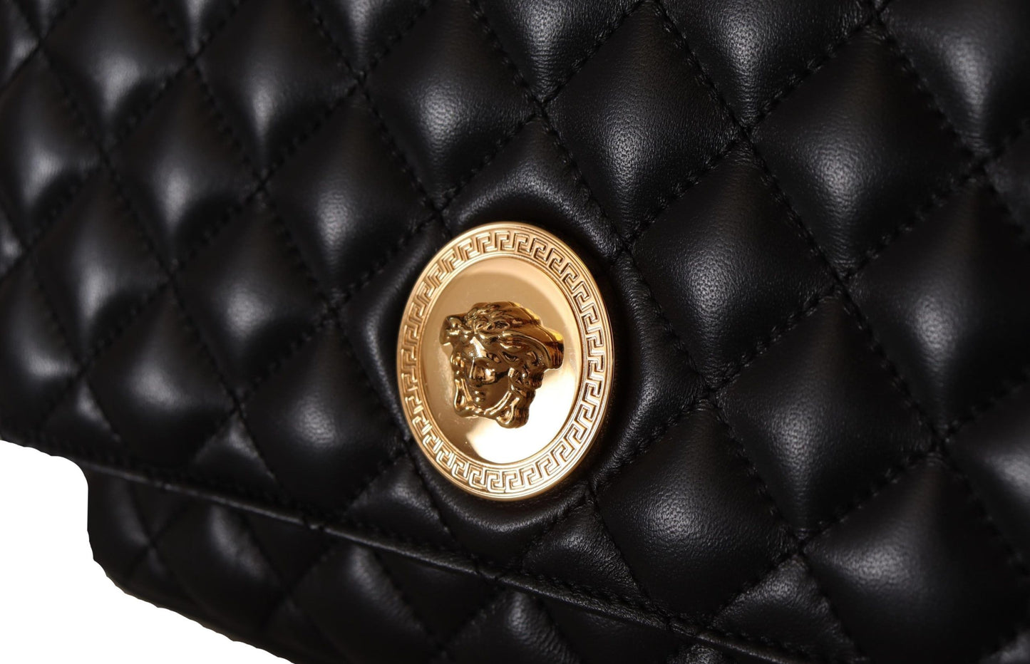 Elegant Black Nappa Leather Shoulder Bag