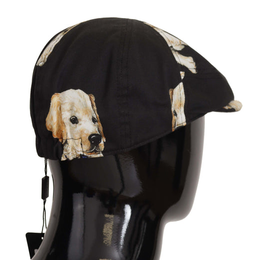Elegant Dog Print Newsboy Hat