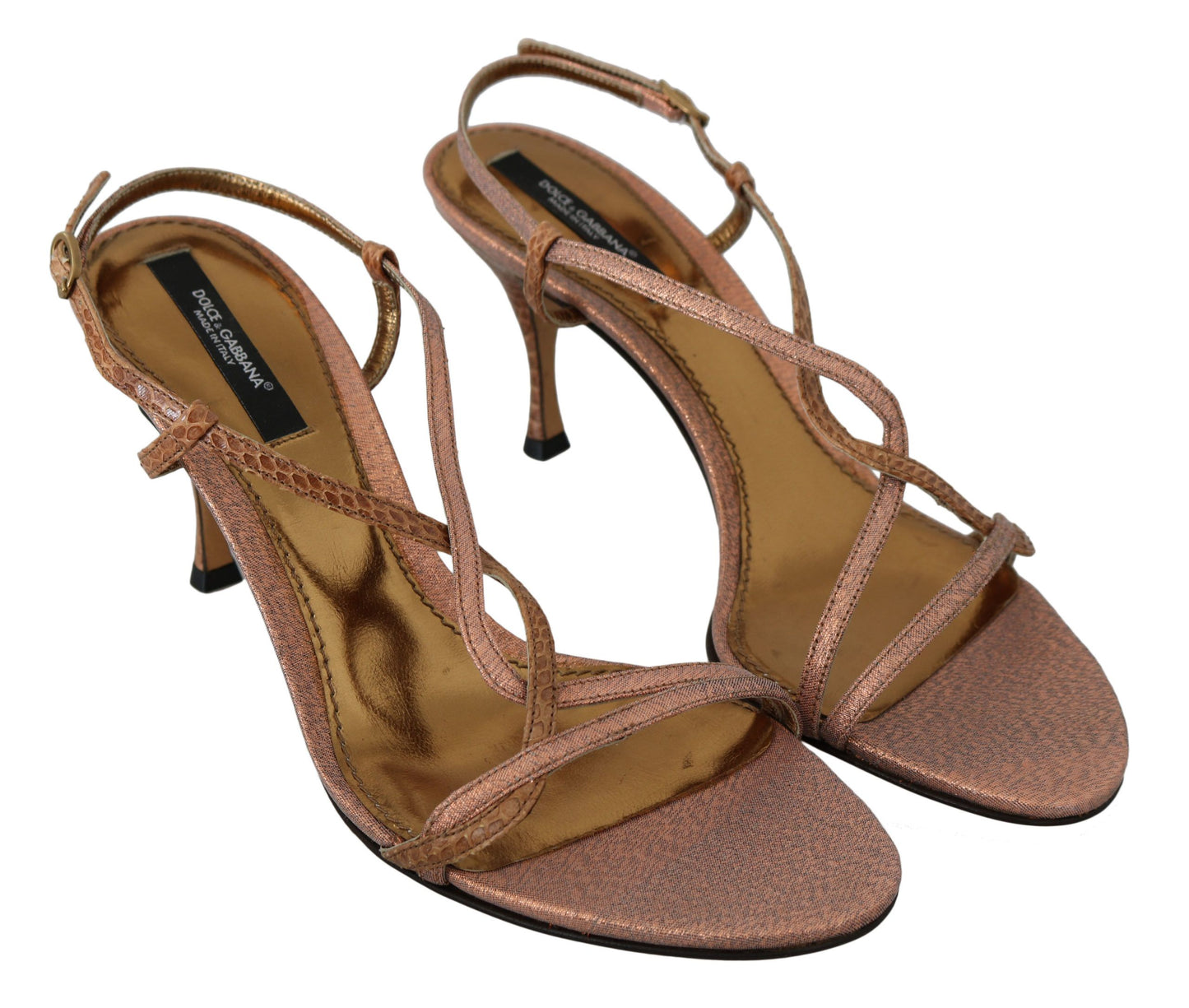 Chic Ankle Strap Sandals in Pink and Brown
