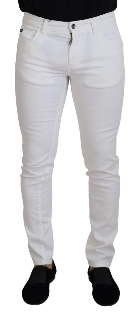 Elegant Slim Fit White Skinny Jeans