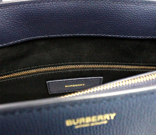 Banner Medium Regency Blue Leather Tote Crossbody Handbag Purse