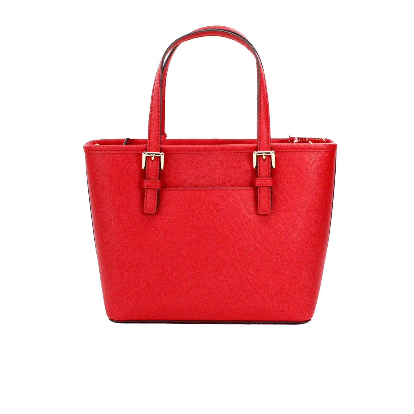 Jet Set Bright Red Leather XS Carryall Top Zip Tote Bag Purse