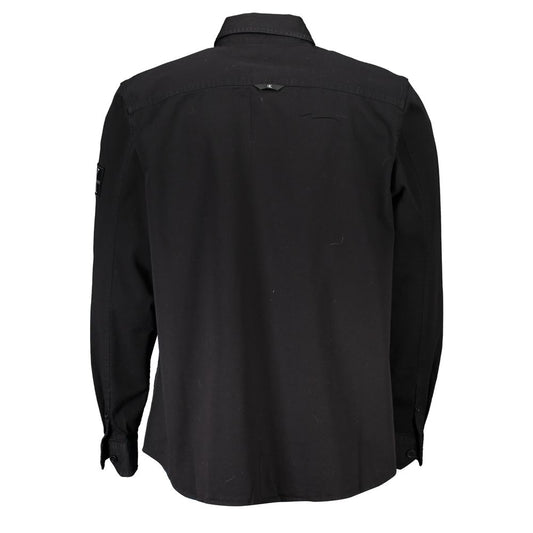 Sleek Black Long Sleeved Designer Shirt