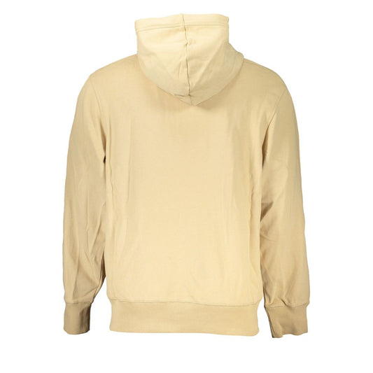 Elegant Beige Zip Hooded Sweatshirt