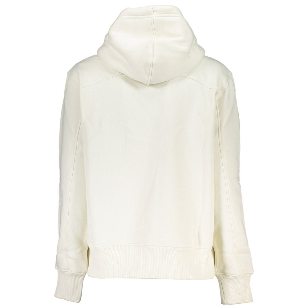 Elegant Fleece Hooded Sweatshirt in White
