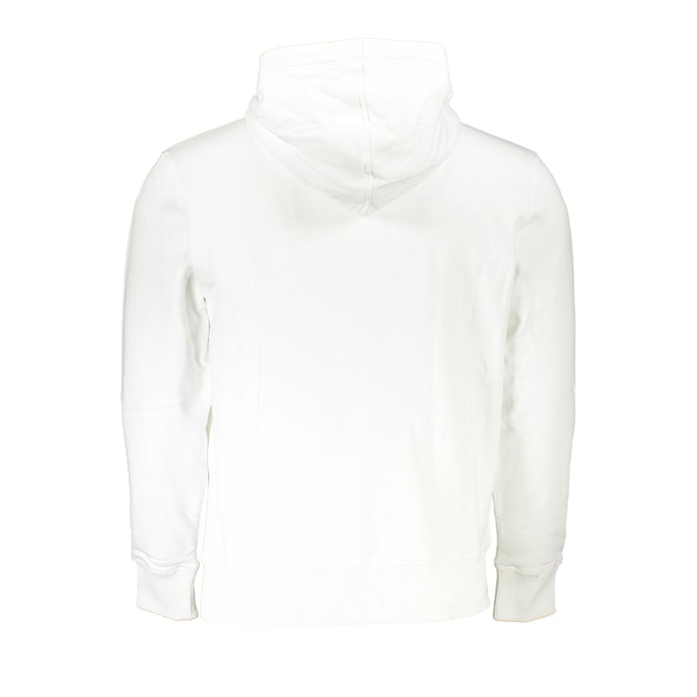 Chic White Hooded Sweatshirt with Logo Print