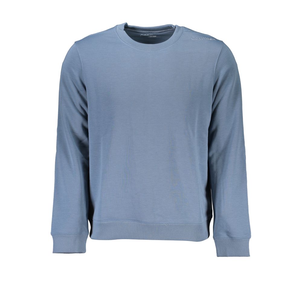 Sleek Blue Crew Neck Sporty Sweatshirt