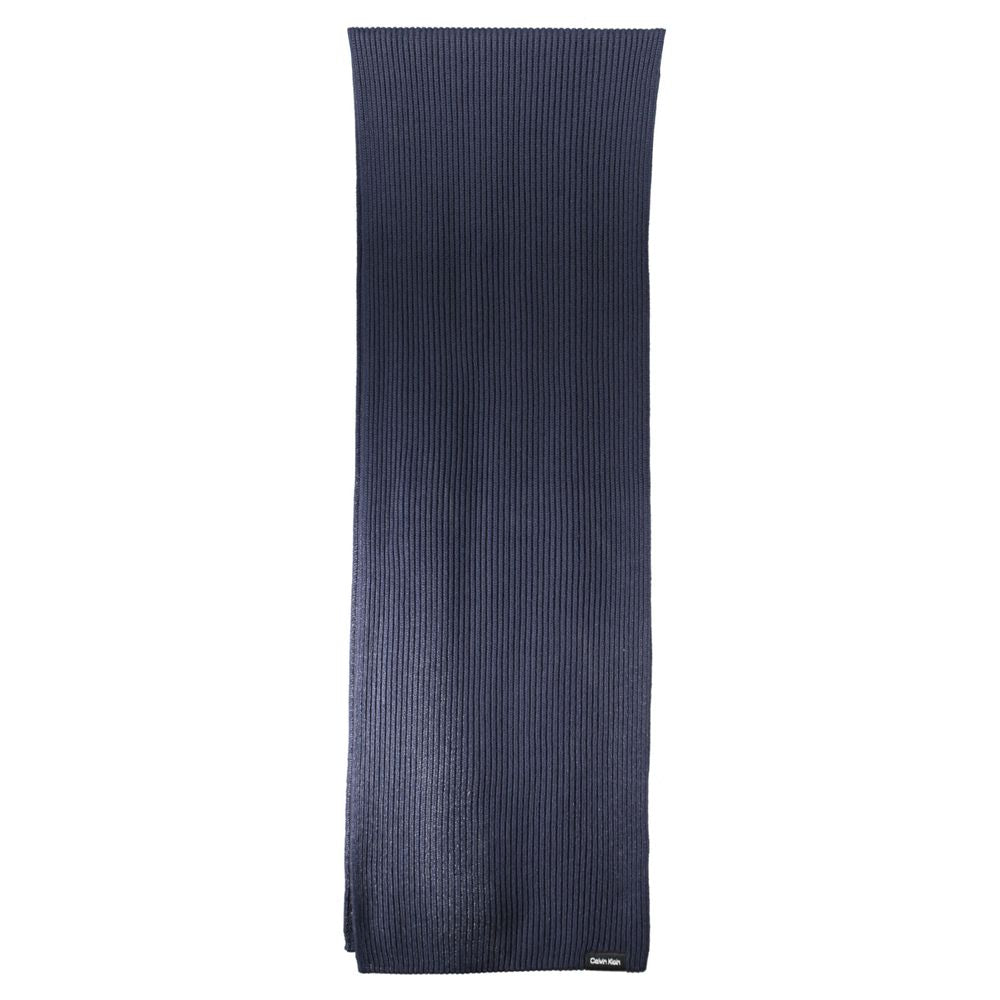 Elegant Blue Cotton Cashmere Scarf