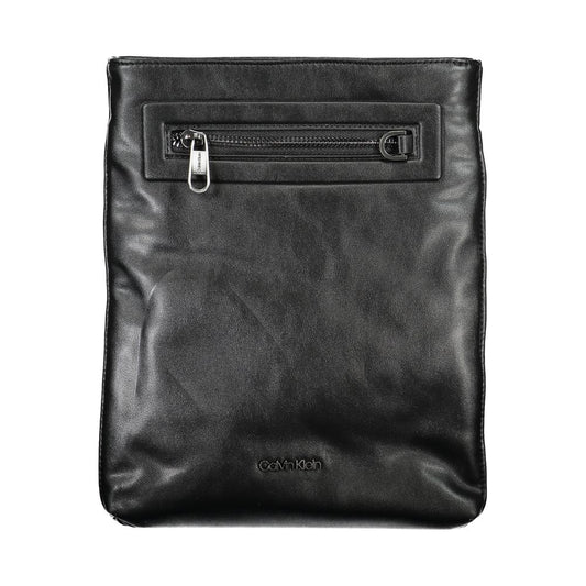 Sleek Black Shoulder Bag with Contrast Details
