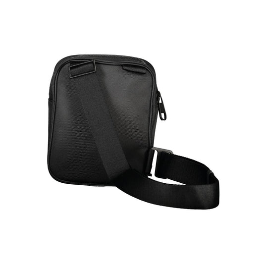 Sleek Black Shoulder Bag with Contrasting Details