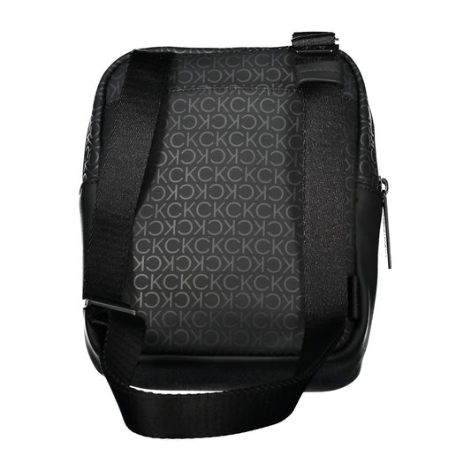 Sleek Black Shoulder Bag with Contrasting Accents