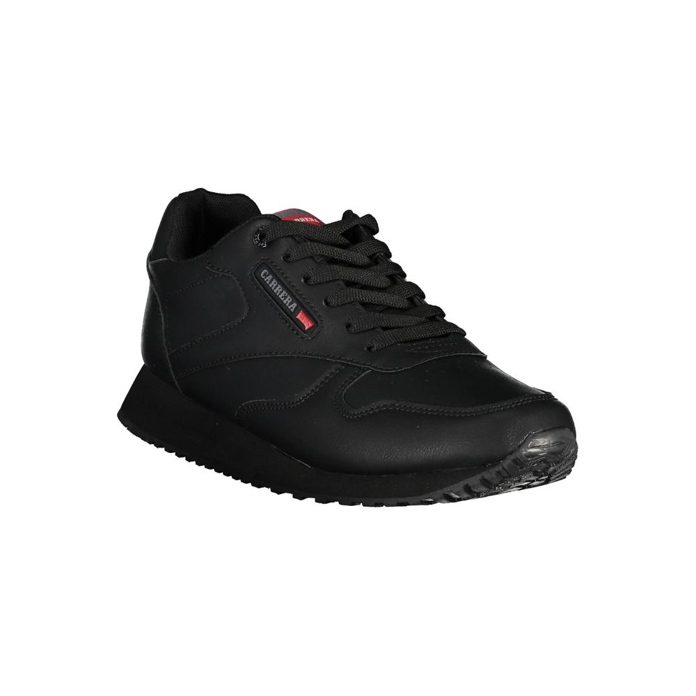 Sleek Black Sports Sneakers with Contrasting Accents