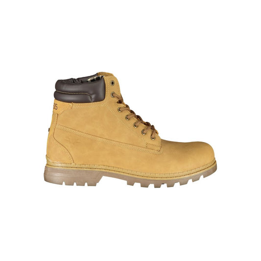 Vibrant Yellow Lace-Up Fashion Boots