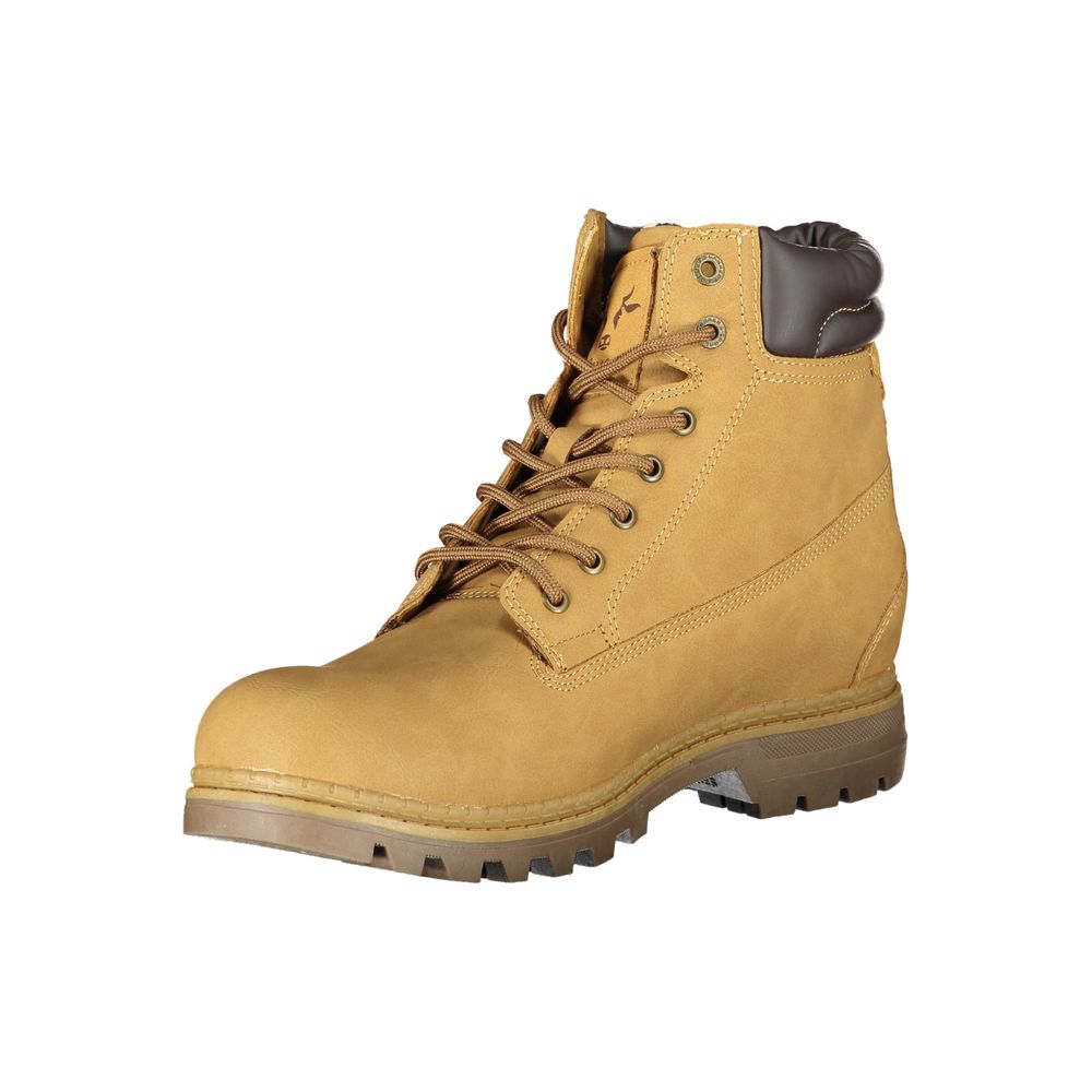 Vibrant Yellow Lace-Up Fashion Boots