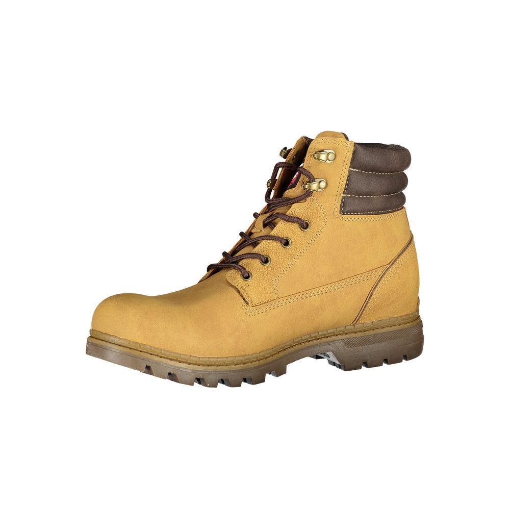 Trendsetting Yellow Lace-Up Boots