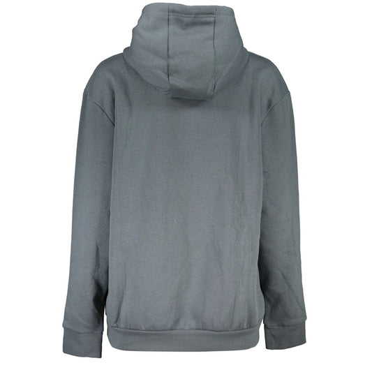 Sleek Gray Fleece Hooded Sweatshirt