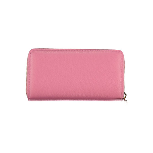 Elegant Pink Leather Wallet with Ample Space