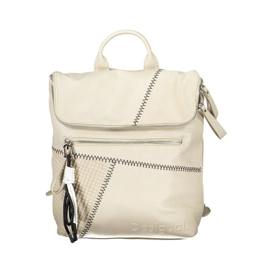 Beige Chic Backpack with Contrasting Details