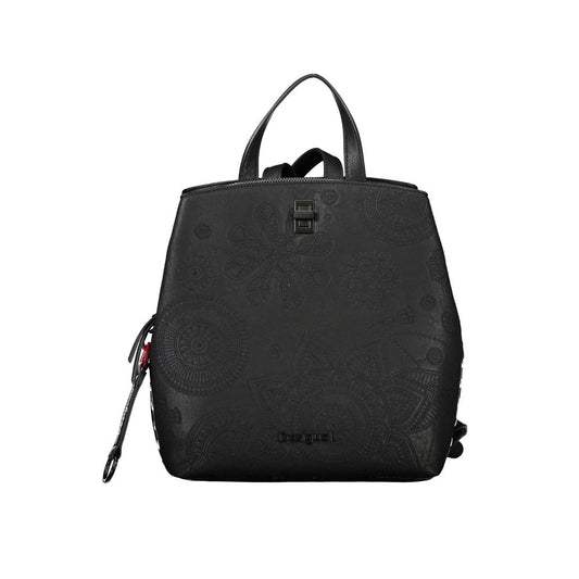Chic Black Backpack with Contrasting Details